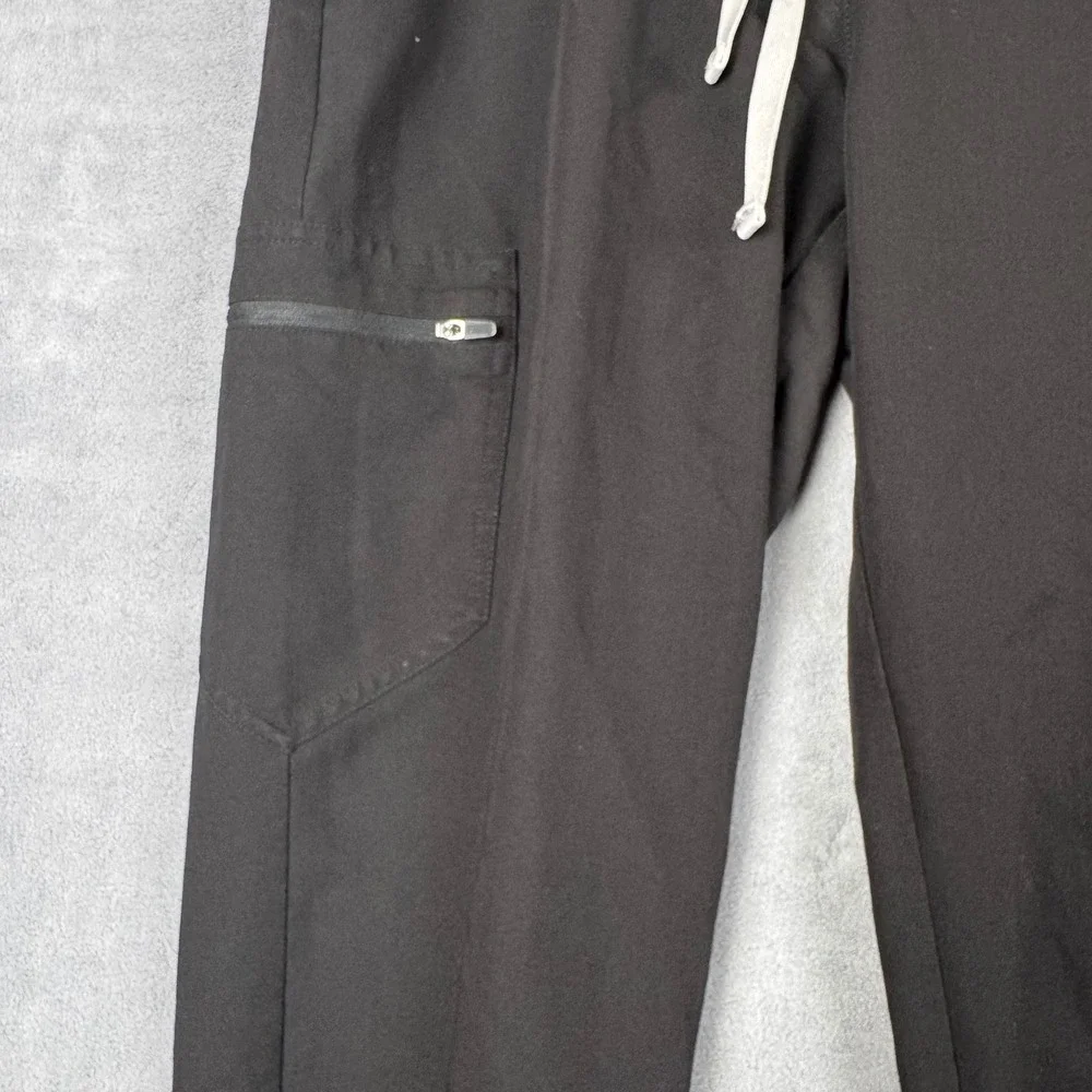 FIGS‎ Zamora Jogger Scrub Pants Black Elastic Waist Drawstring Pockets Mens MT